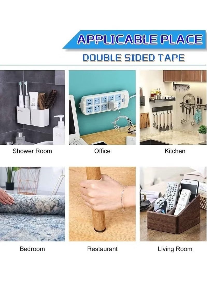 ثري ام ١٠٥ قطع من الشريط اللاصق مزدوج الجوانب، شريط لاصق مقاوم للماء، وسادة إسفنجية، شريط لاصق قوي، مناسب لتثبيت الصور، الجداريات، المصابيح، الخطافات، في المنزل، المكتب، المطبخ. مربع ٤٠×٤٠ مم، دائري ٢٥ مم، مستطيل ٤٠×٣٠ مم. - Image 3